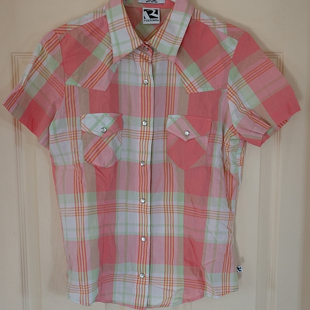 Women's Western plaid snap shirt